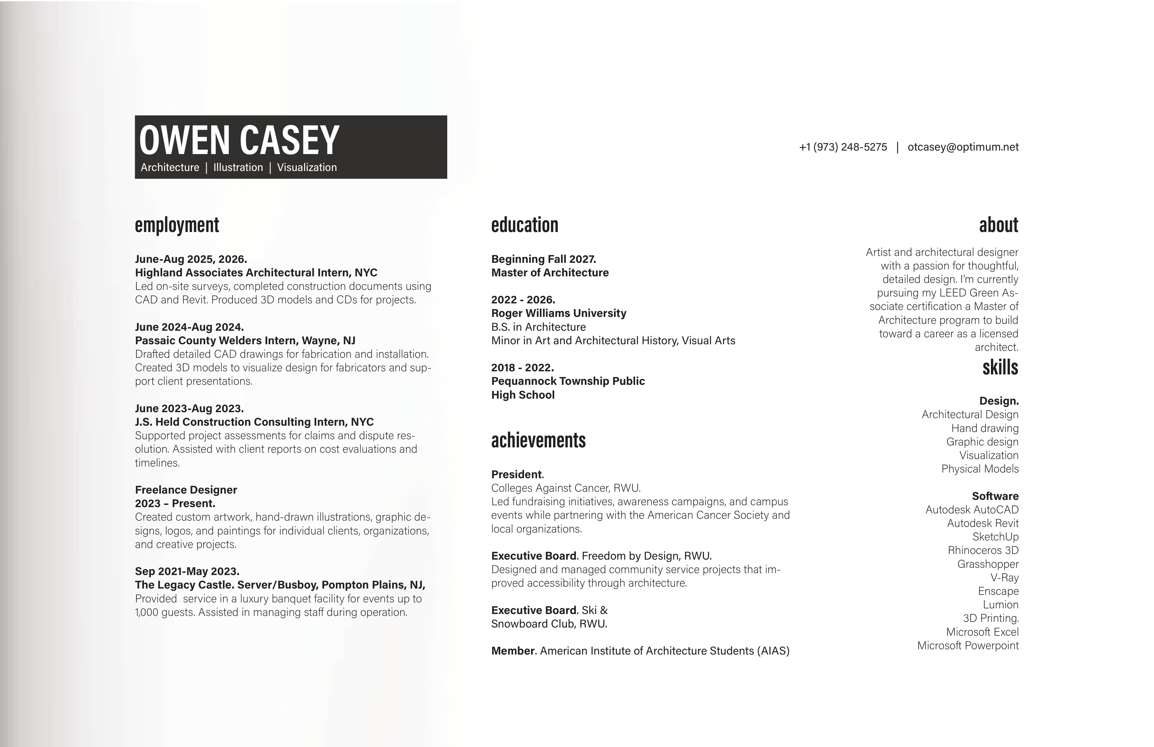 About Owen Casey — bio, education, experience, skills