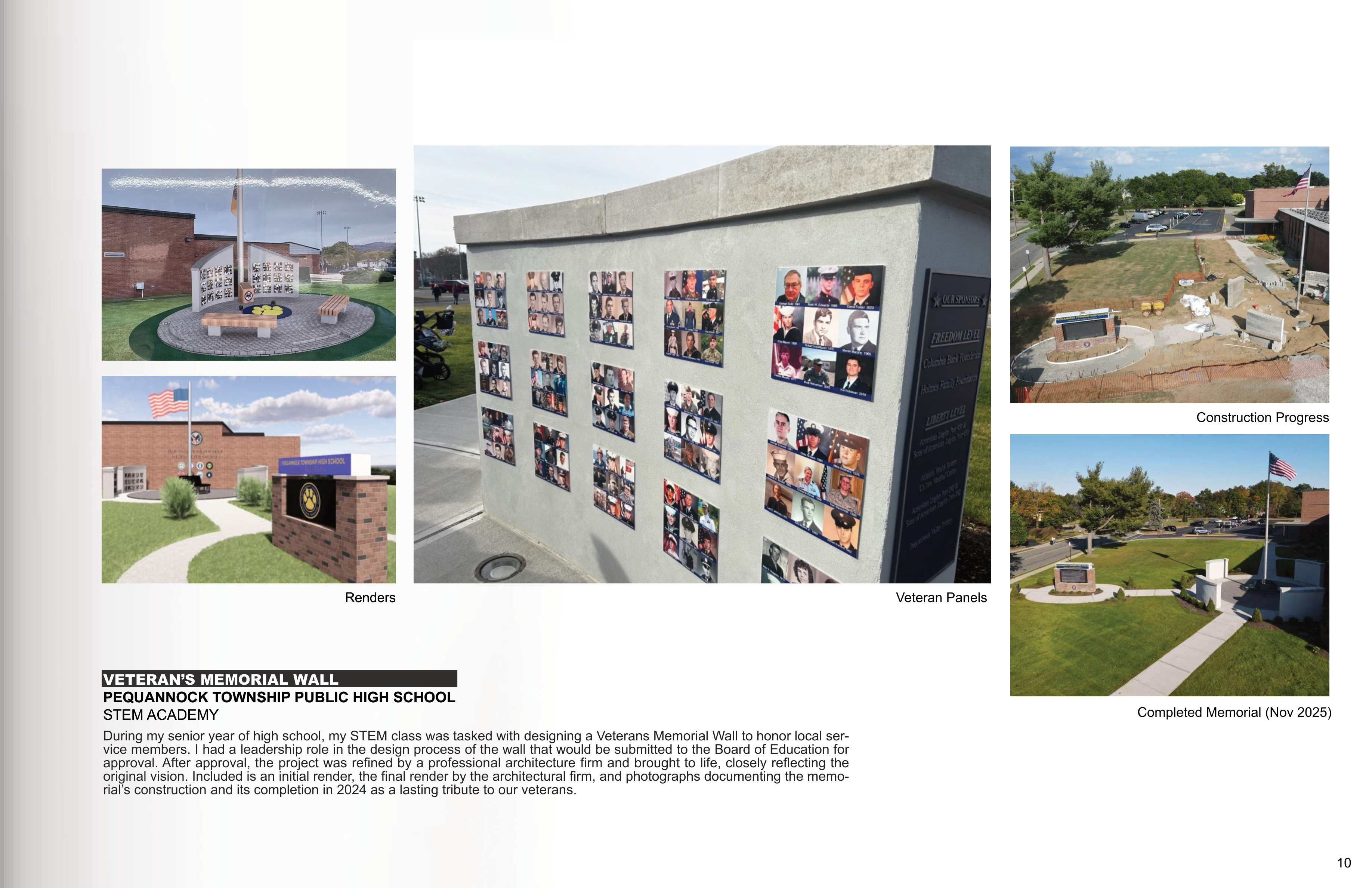 Veteran's Memorial Wall, Pequannock Township Public High School